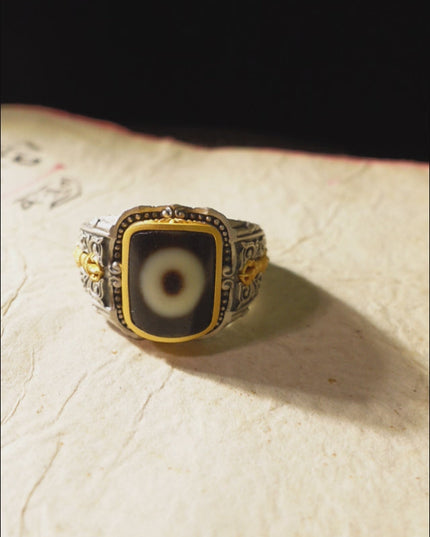 Protective Energy Dzi Tibetan Treasures Rings