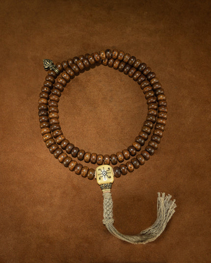 Sacred Lotus: Qing Dynasty Bodhi Seed 108 Mala Necklace