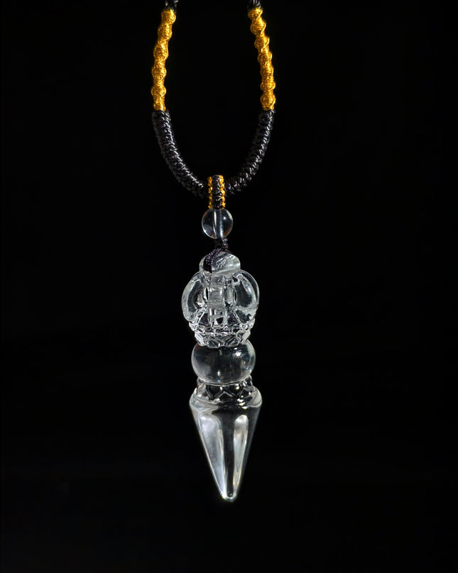 Vajra Demon Subduing Pestle Obstruction Removal Crystal Kailash Energy Blessing Himalaya Tibetan White Crystal