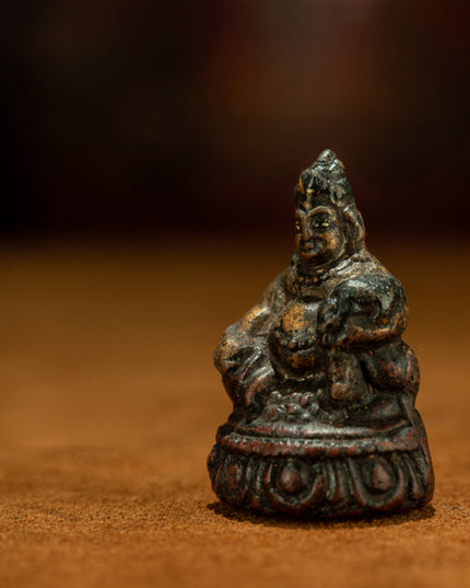 Fortune Keeper: Early Qing Copper Yellow Jambhala Travel Figurine
