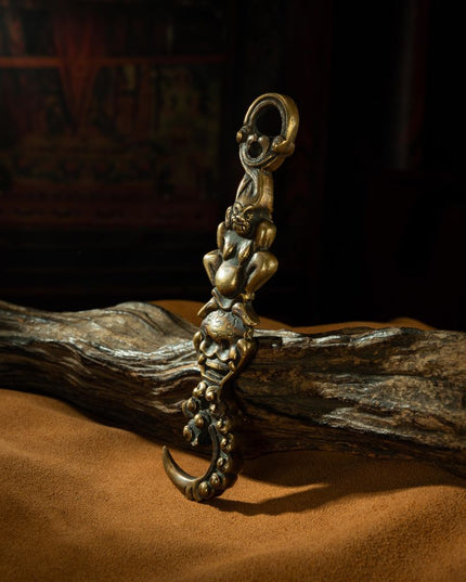 Qing Dynasty  Vajra Demon Descending Hook - Lengma copper  Tibet accessories  Gandan Temple