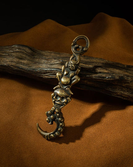 Qing Dynasty  Vajra Demon Descending Hook - Lengma copper  Tibet accessories  Gandan Temple