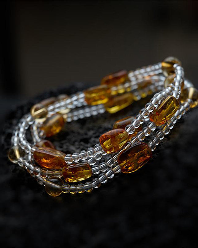 Citrine Amber Wealth Energy Bracelet