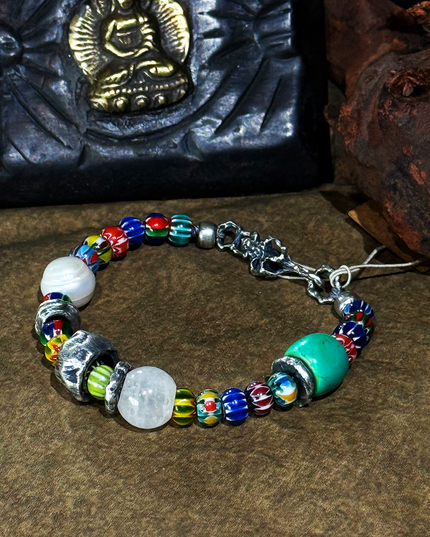 Ancient Colored Glaze Pearl Multi-Blessing Bracelet