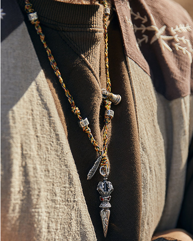 Multicolored Handcrafted Vajra Pendant Necklace