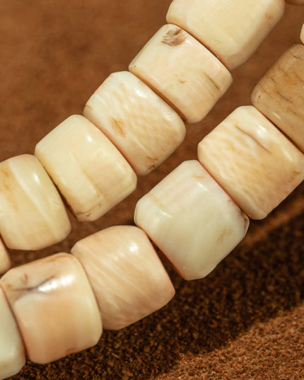 Mantra of Completion – 19th Century 108-Bead Bone Mala Necklace