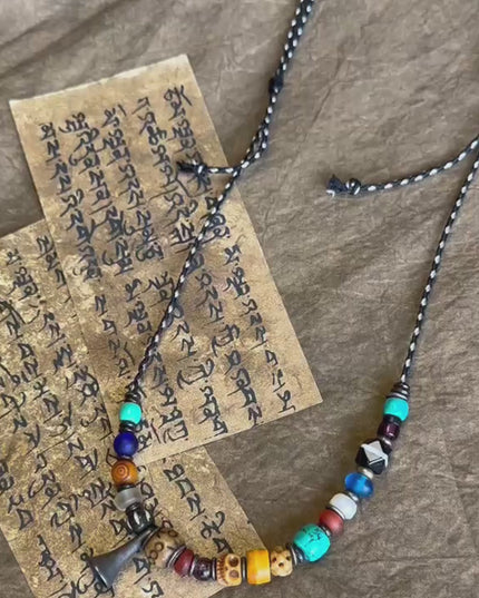 Tibetan Prosperity Blessing Gemstone Necklace