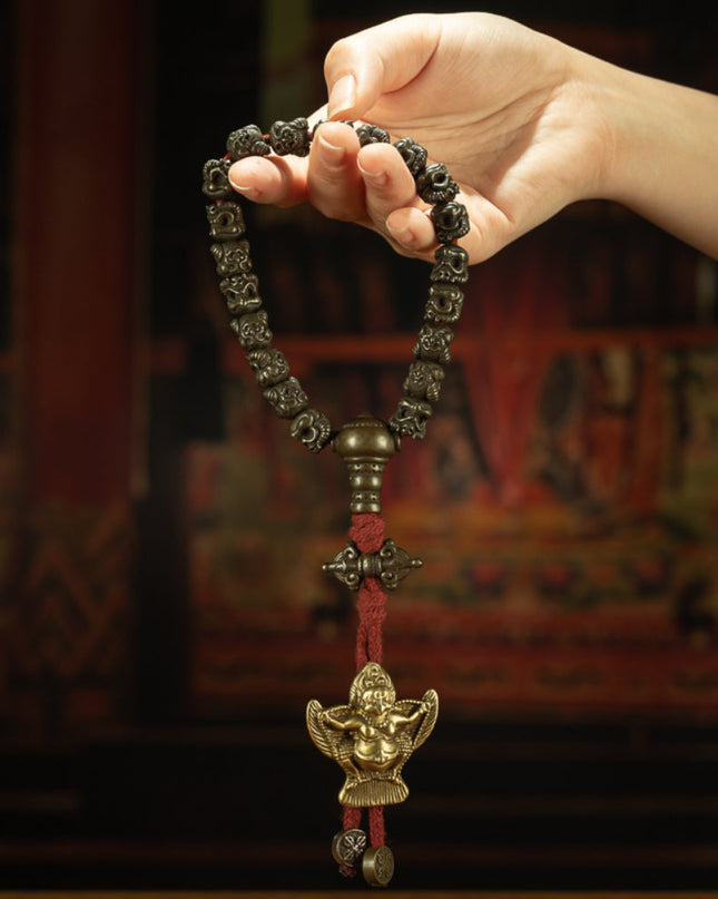 Winged Protector – 19th Century Garuda Vajra Copper Prayer Bracelet