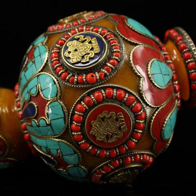 SUKHAVATI Yellow Jambhala FORTUNE Eight Auspicious Bottle for Eliminating Poverty