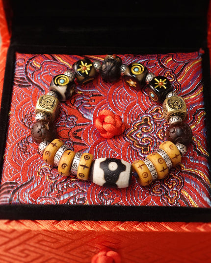 Guardian’s Gift Prosperity & Protection Tibetan Dzi Bead Bracelet