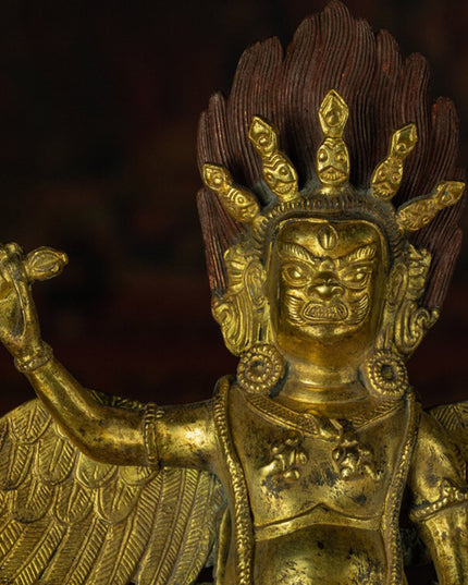 Qing Dynasty Puba Vajra subdues demons and protects the Dharma Tibetan antique Buddha statue  gilt