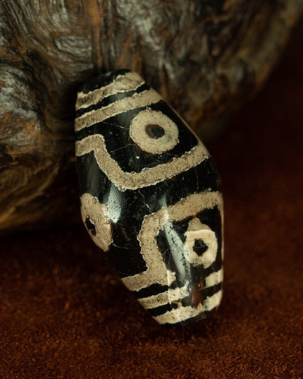 Vajra Mandala Six Eyes Old Dzi Beads Tibetan Millennium Dzi Beads Inlaid Erosion