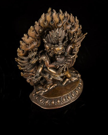 19 Century Dopamantine Buddha Statue Purple Lima Copper
