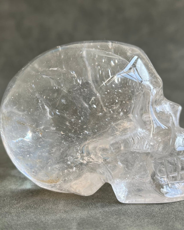 Quartz Crystal Skull Expands Psychic Energy Tibetan White Crystal
