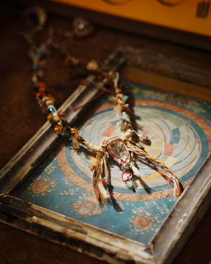 Tibetan Quartz & Clear Quartz Handwoven Necklace Clarity & Confidence
