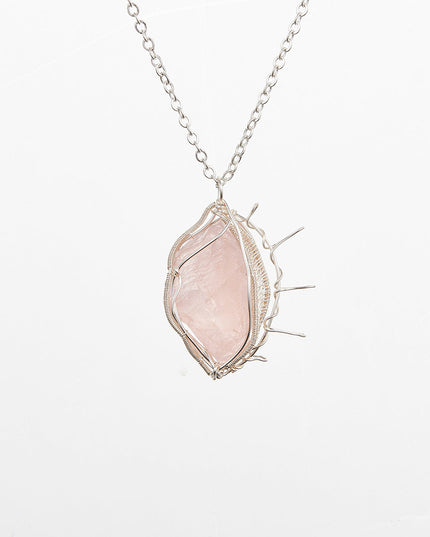 Eternal Love Rose Quartz Sterling Silver Pendants