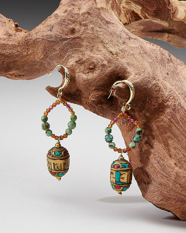 lucky Energy Tibetan Treasures Earrings