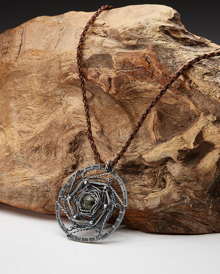 Healing Energy Mandala Crystal Quartz Silver Pendants