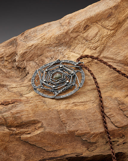 Healing Energy Mandala Crystal Quartz Silver Pendants