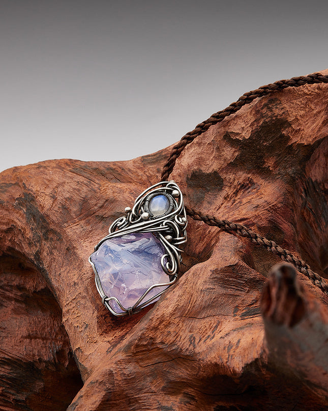 Peace Energy Amethyst Silver Pendants