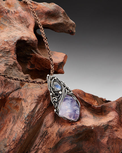 Peace Energy Amethyst Silver Pendants