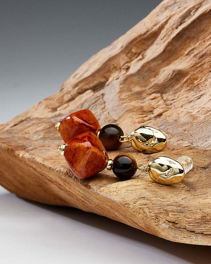 Wealth Energy Tiger's Eye Earrings