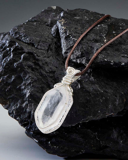 Healing Energy Clear Quartz Sterling Silver Pendant