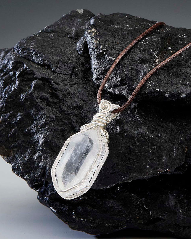 Healing Energy Clear Quartz Sterling Silver Pendant