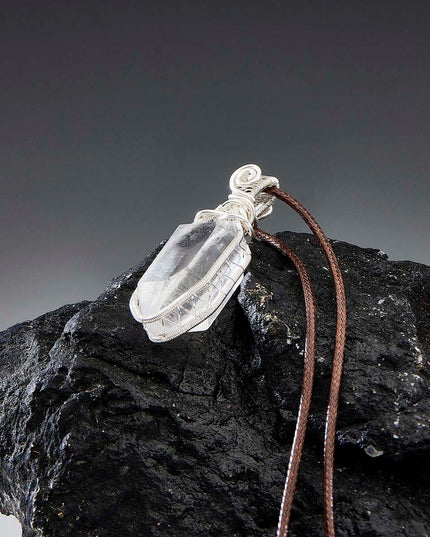 Healing Energy Clear Quartz Sterling Silver Pendant