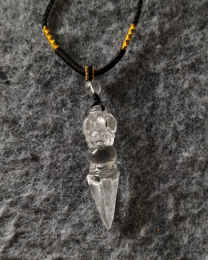 Vajra Demon Subduing Pestle Obstruction Removal Crystal Kailash Energy Blessing Himalaya Tibetan White Crystal