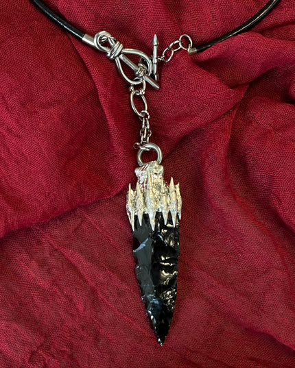 Obsidian Power Spiritual Pendulum Pendant - Protective Energy, Handcrafted Black Obsidian Necklace