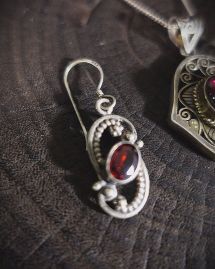 Vitality Strength Ruby Pendant | Tibetan Sterling Silver Jewelry
