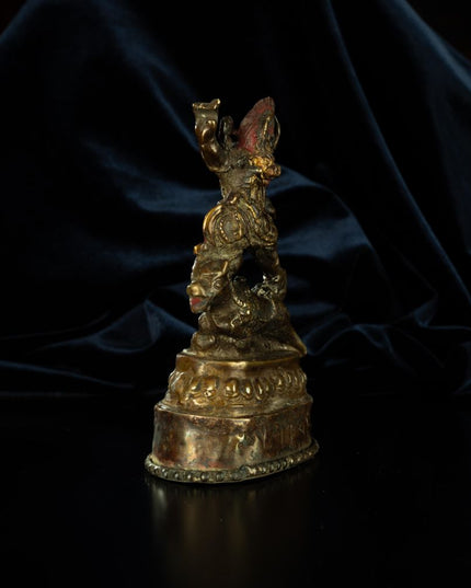 Ming Dynasty Statue of Yama, the Lord of the Underworld Antique Tibetan Buddhist Statue Gilded Tibet