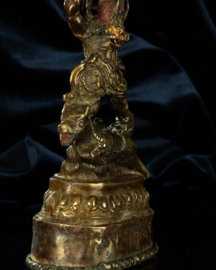Ming Dynasty Statue of Yama, the Lord of the Underworld Antique Tibetan Buddhist Statue Gilded Tibet