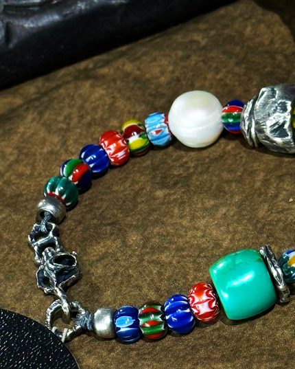 Ancient Colored Glaze Pearl Multi-Blessing Bracelet