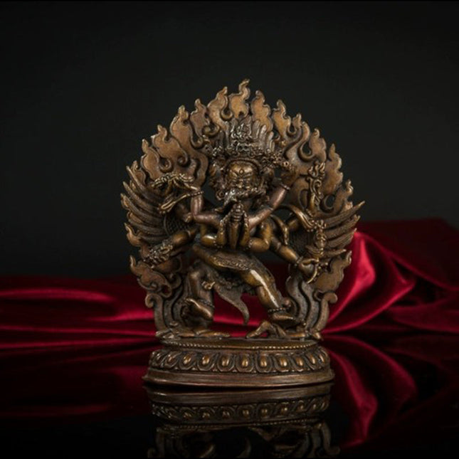 19 Century Dopamantine Buddha Statue Purple Lima Copper