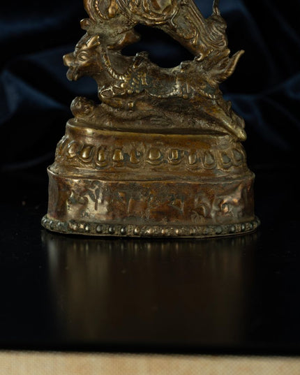 Ming Dynasty Statue of Yama, the Lord of the Underworld Antique Tibetan Buddhist Statue Gilded Tibet