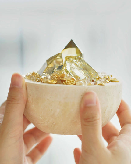 Citrine Crystal Bowl for Wealth & Energy Clearing