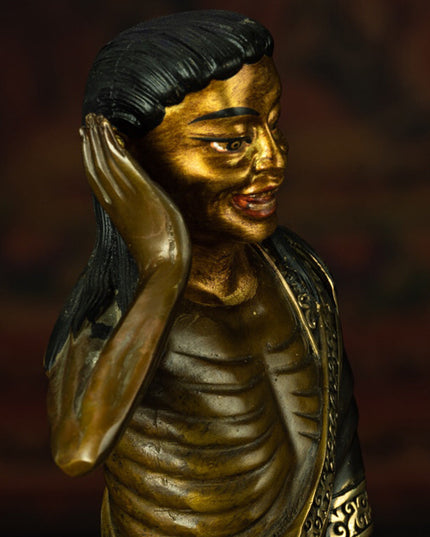 Qing Dynasty Venerable Milarepa Tibetan antique Buddha statue illumination Ganzi Monastery