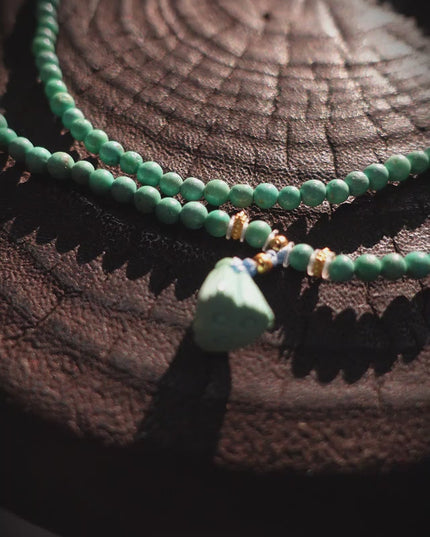 Healing through Stillness Turquoise Gold Necklace