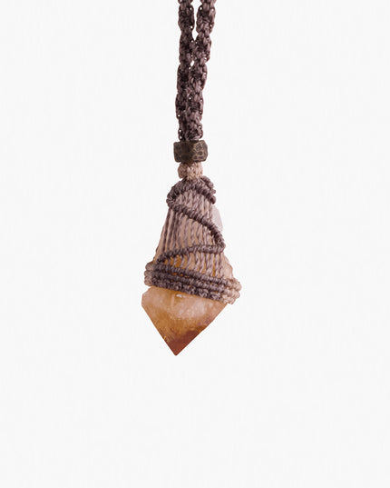 Golden Citrine Quartz Healing Pendant