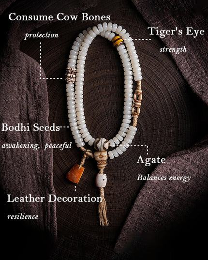 Yak Bone and Agate Success Bracelet | Wealth, Success  Serenity Talisman