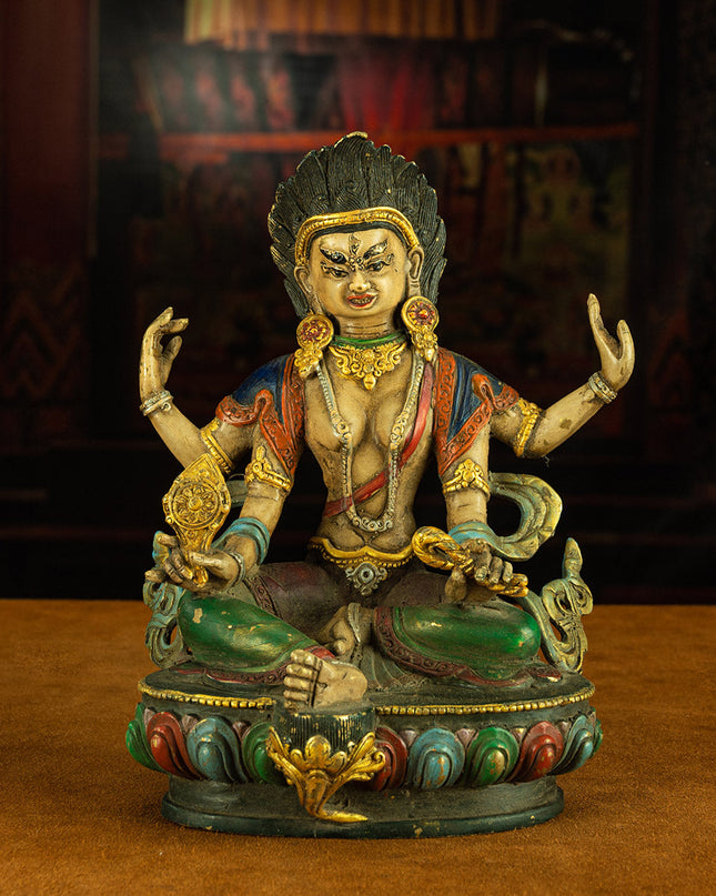Qing Dynasty Four Armed Tara Copper Mineral Color Palpung Monastery