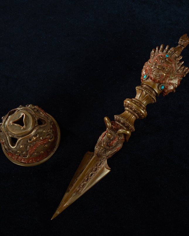 19th Century Puba King Kong Hayagriva Three-Sided Dharmapāla Tibetan Copper – Tashi Triling Ceremonial Artifact