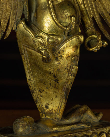 Qing Dynasty Puba Vajra subdues demons and protects the Dharma Tibetan antique Buddha statue  gilt