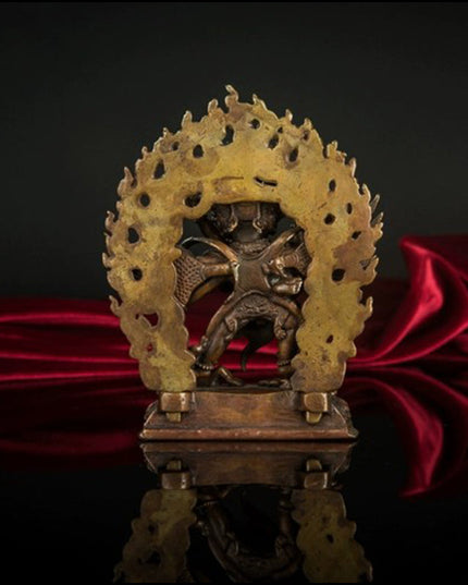 19 Century Dopamantine Buddha Statue Purple Lima Copper