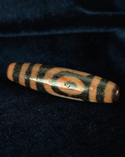 Tai Chi Vajra Two Eyes Old Dzi Beads Tibetan Millennium Dzi Beads Full of Cinnabar