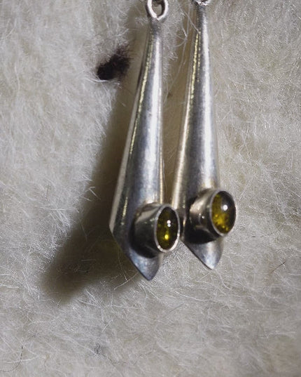 Citrine Trumpet Flower Sterling Silver Earrings