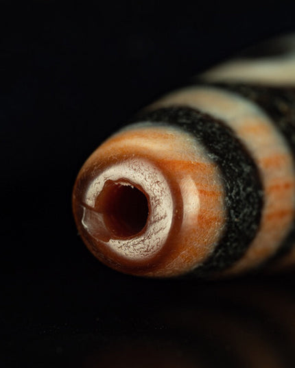 Tai Chi Vajra Two Eyes Old Dzi Beads Tibetan Millennium Dzi Beads Full of Cinnabar