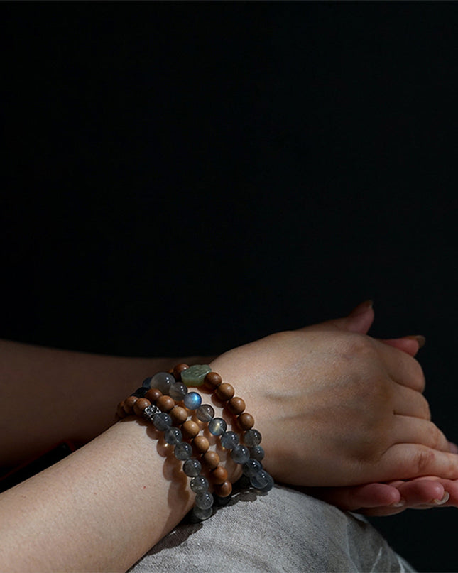 Labradorite and Sandalwood Lucky Energy Bracelet